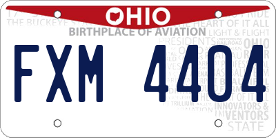 OH license plate FXM4404