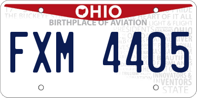 OH license plate FXM4405