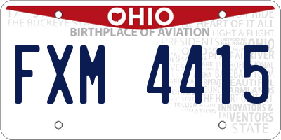 OH license plate FXM4415