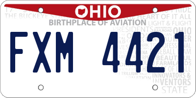 OH license plate FXM4421