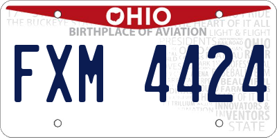 OH license plate FXM4424