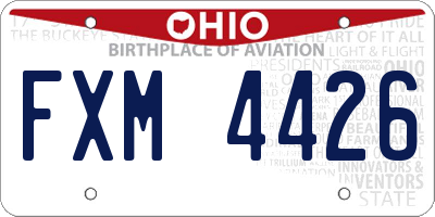OH license plate FXM4426