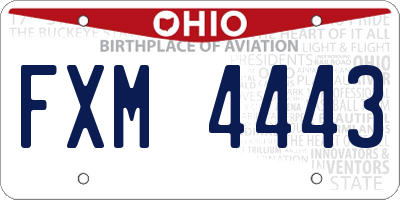 OH license plate FXM4443
