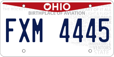 OH license plate FXM4445