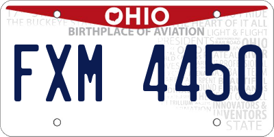 OH license plate FXM4450
