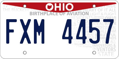 OH license plate FXM4457