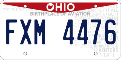 OH license plate FXM4476