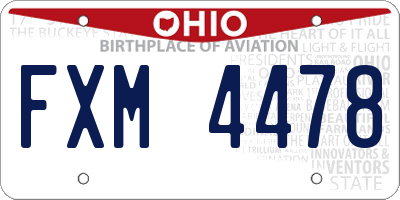OH license plate FXM4478