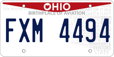 OH license plate FXM4494