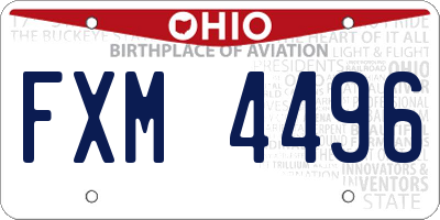 OH license plate FXM4496