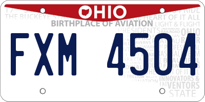 OH license plate FXM4504