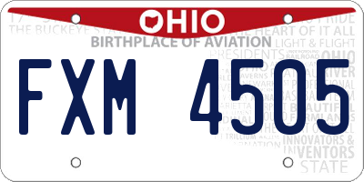 OH license plate FXM4505