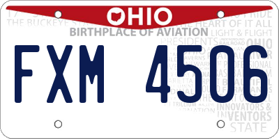 OH license plate FXM4506