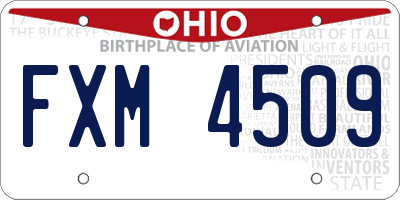 OH license plate FXM4509