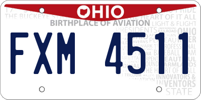 OH license plate FXM4511