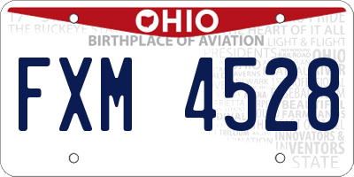 OH license plate FXM4528
