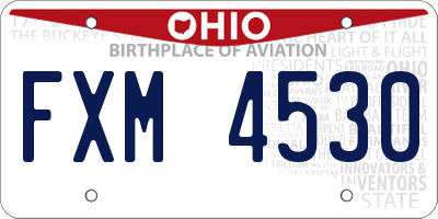 OH license plate FXM4530