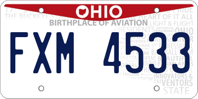 OH license plate FXM4533