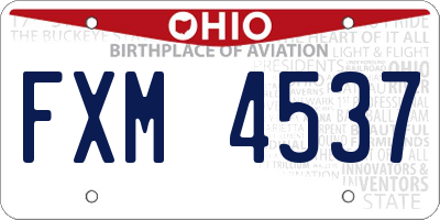 OH license plate FXM4537