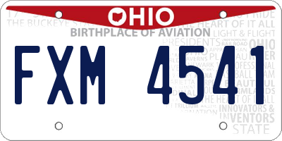 OH license plate FXM4541