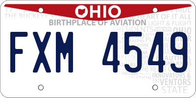 OH license plate FXM4549
