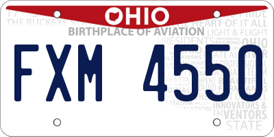 OH license plate FXM4550