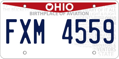 OH license plate FXM4559