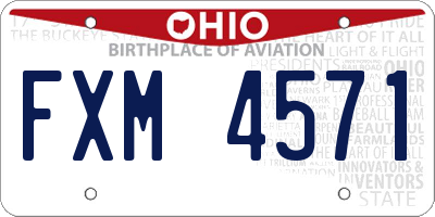 OH license plate FXM4571