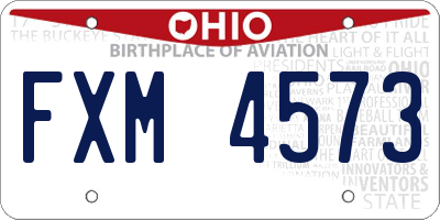 OH license plate FXM4573