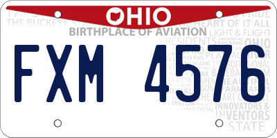 OH license plate FXM4576