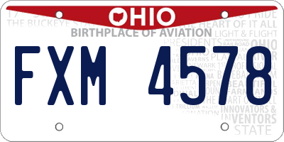OH license plate FXM4578