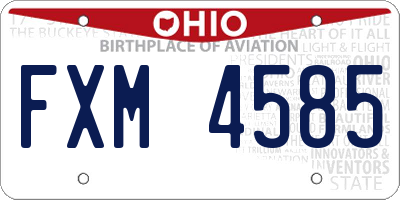 OH license plate FXM4585