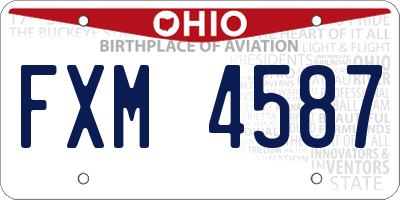OH license plate FXM4587