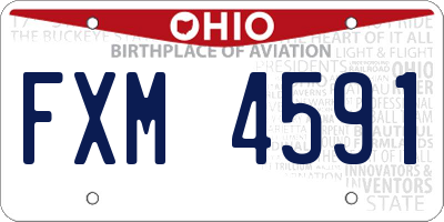 OH license plate FXM4591