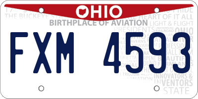 OH license plate FXM4593