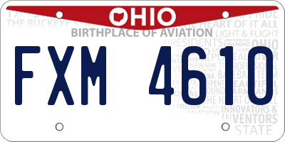 OH license plate FXM4610