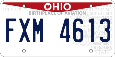 OH license plate FXM4613