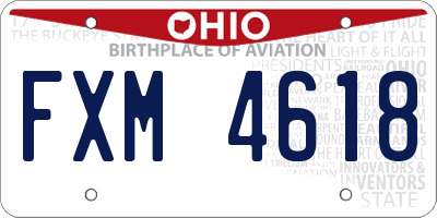 OH license plate FXM4618