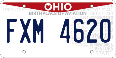 OH license plate FXM4620