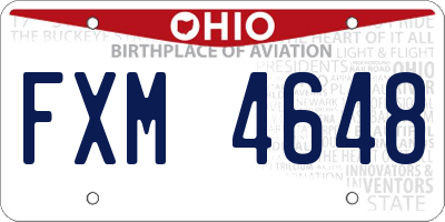 OH license plate FXM4648