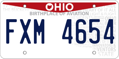 OH license plate FXM4654