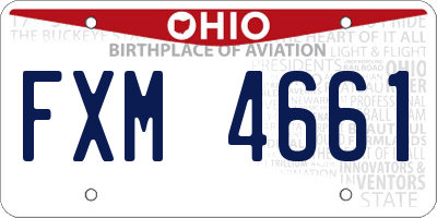 OH license plate FXM4661