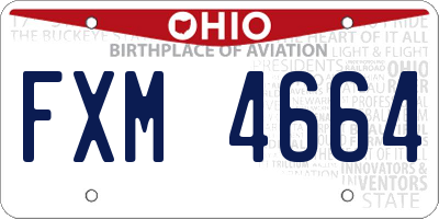 OH license plate FXM4664