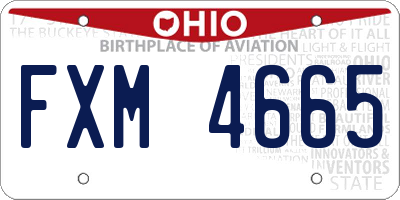 OH license plate FXM4665