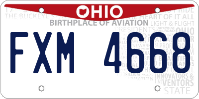 OH license plate FXM4668