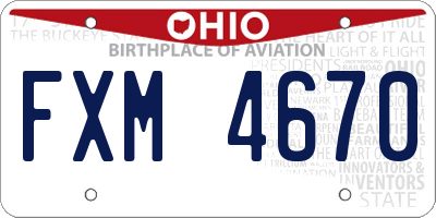OH license plate FXM4670