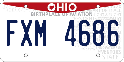 OH license plate FXM4686