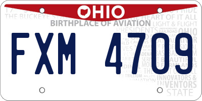 OH license plate FXM4709