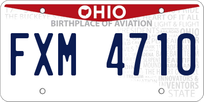 OH license plate FXM4710