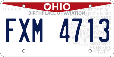 OH license plate FXM4713